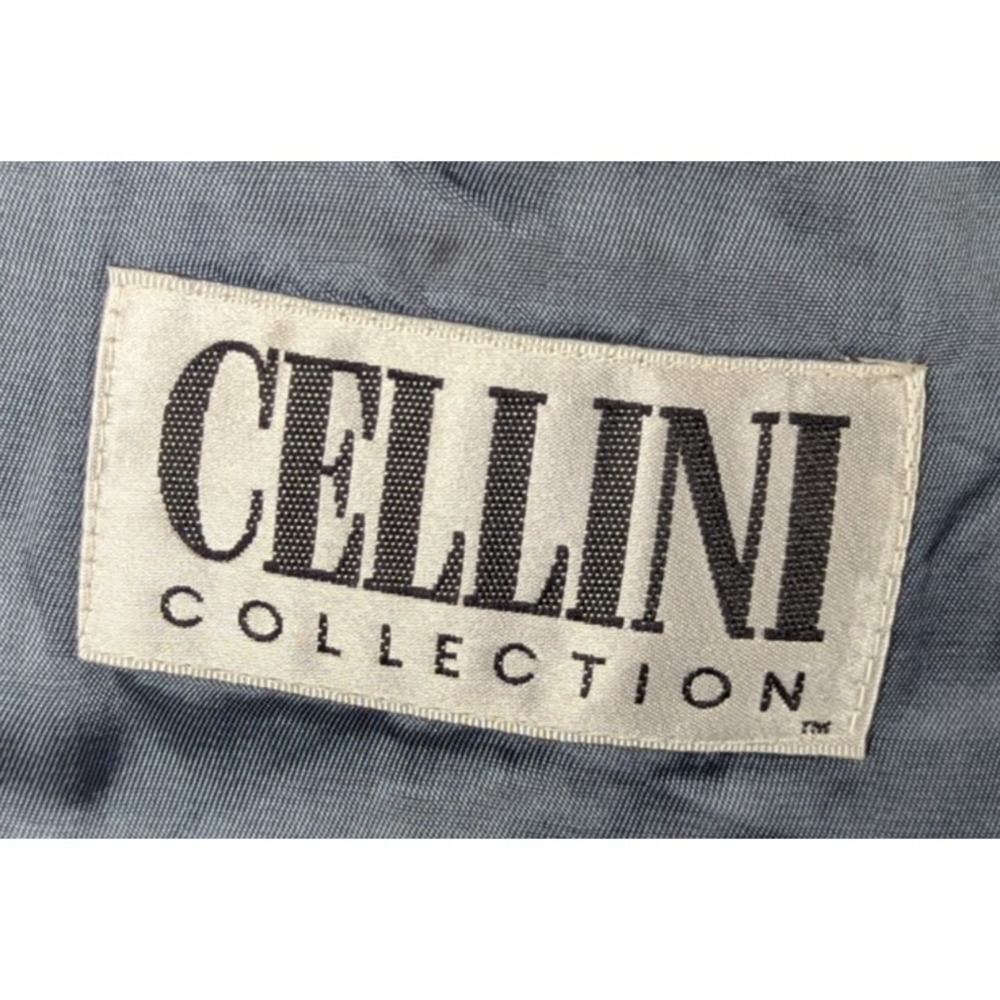 100 Percent Silk 2 Button Blazer Coat By Cellini Men's 40R Charcoal Windowpane - Picture 13 of 16